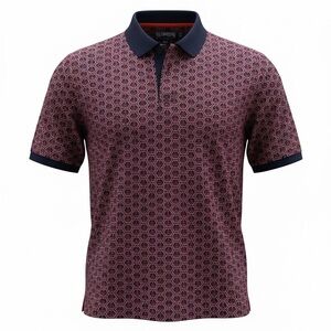 Vilebrequin Men's Geometric Polo Shirt - Red and Navy